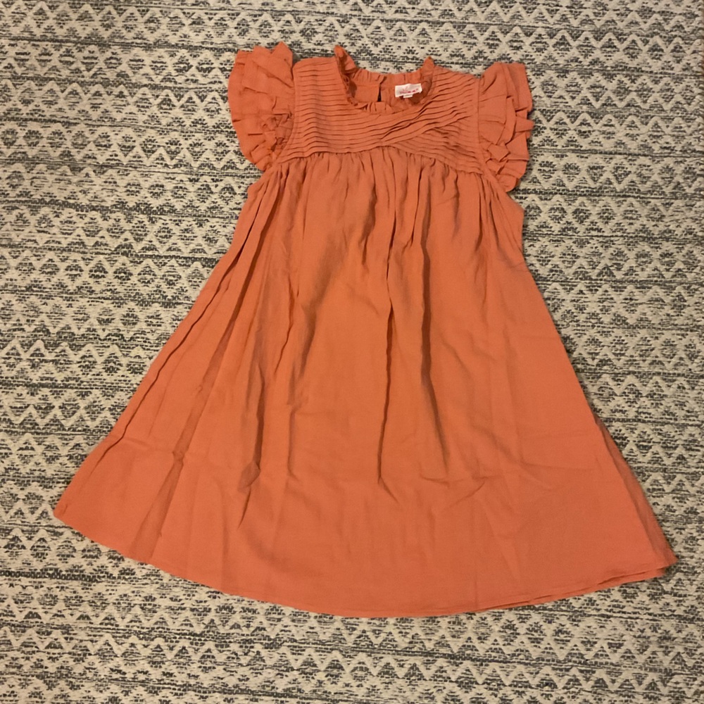Women's Orange Ruffle Dress